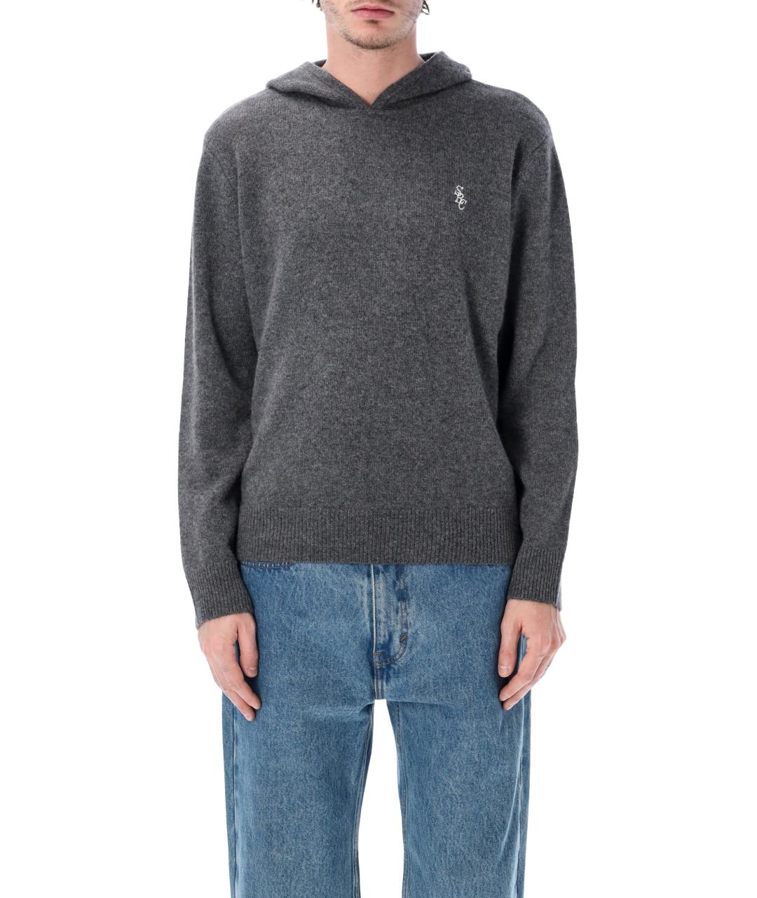 SPORTY AND RICH Серый кашемировый джемпер / свитер, фото 4