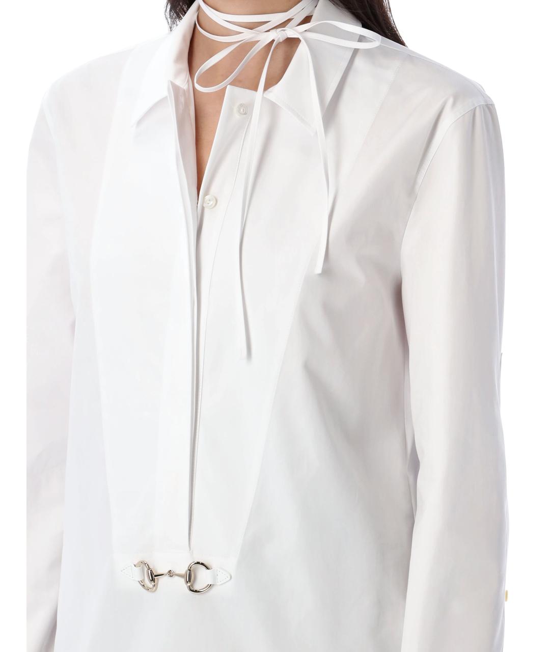 GUCCI Белая хлопковая рубашка, фото 4