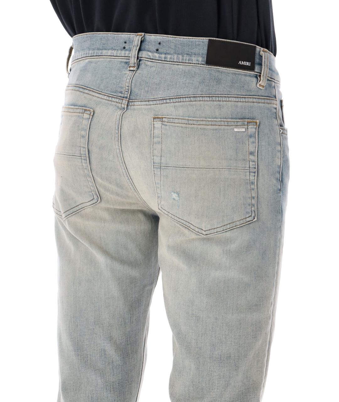 AMIRI Голубые хлопковые прямые джинсы, фото 3