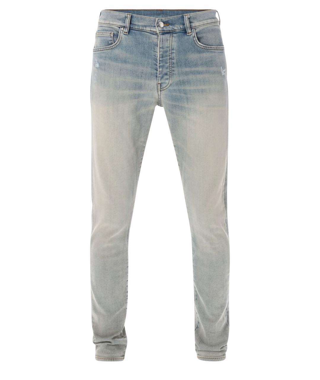 AMIRI Голубые хлопковые прямые джинсы, фото 1