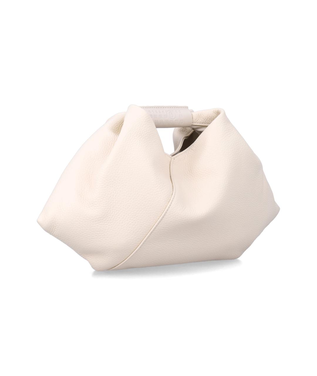 MM6 MAISON MARGIELA Белая кожаная сумка с короткими ручками, фото 2