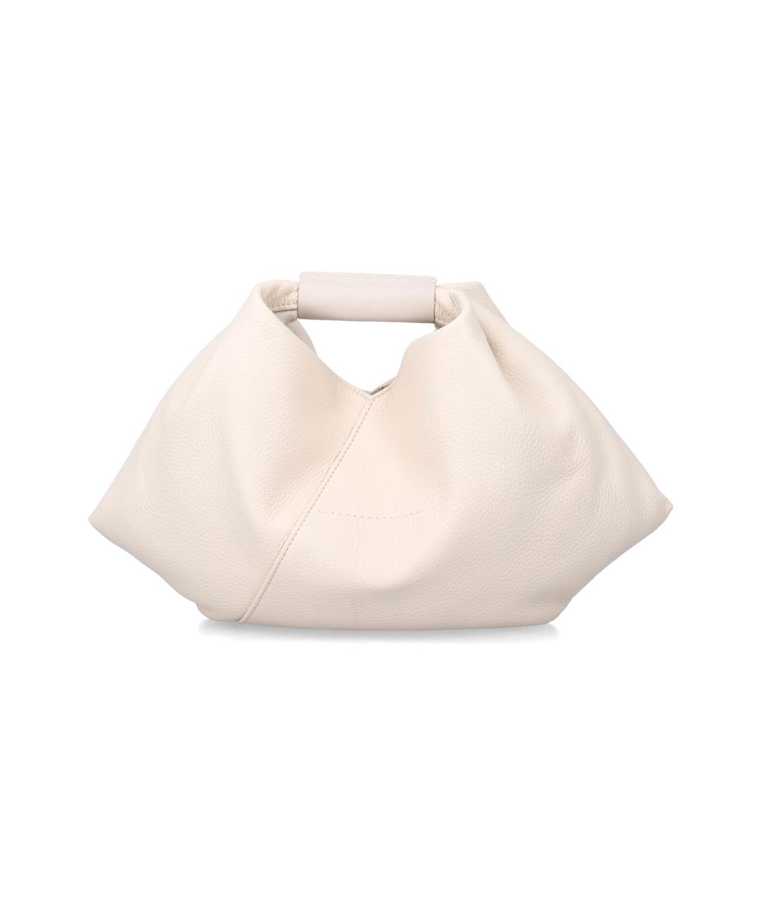 MM6 MAISON MARGIELA Белая кожаная сумка с короткими ручками, фото 3