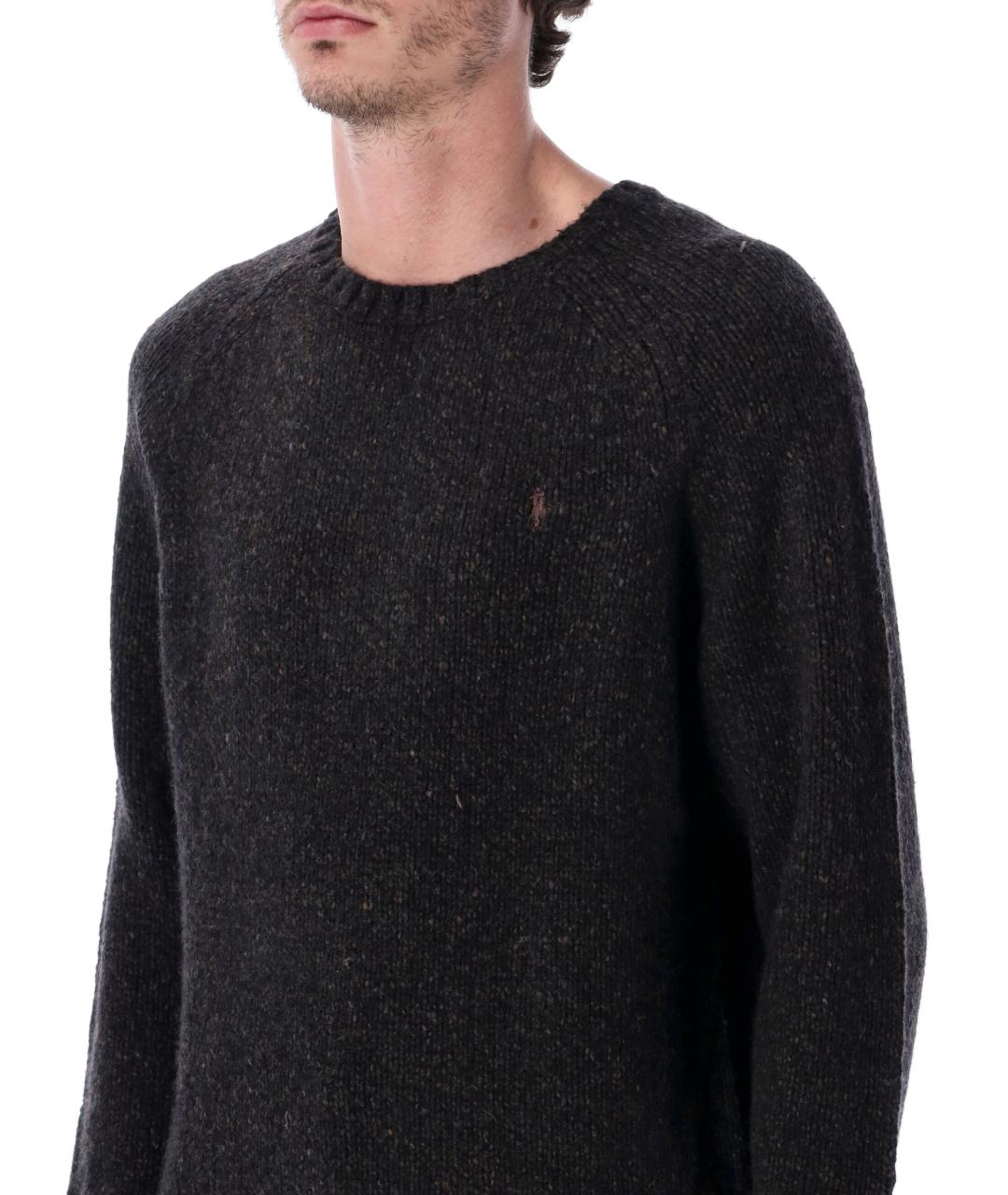 POLO RALPH LAUREN Коричневый шерстяной джемпер / свитер, фото 3