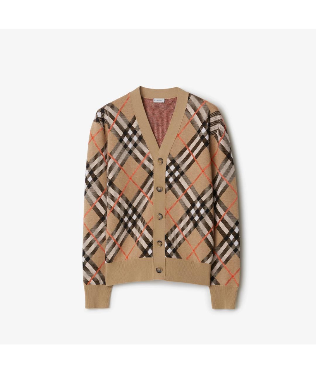 BURBERRY Бежевый шерстяной кардиган, фото 1