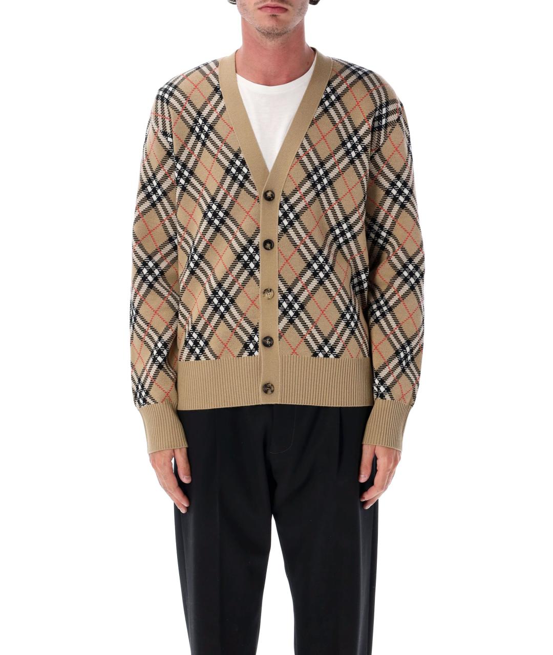 BURBERRY Бежевый шерстяной кардиган, фото 2