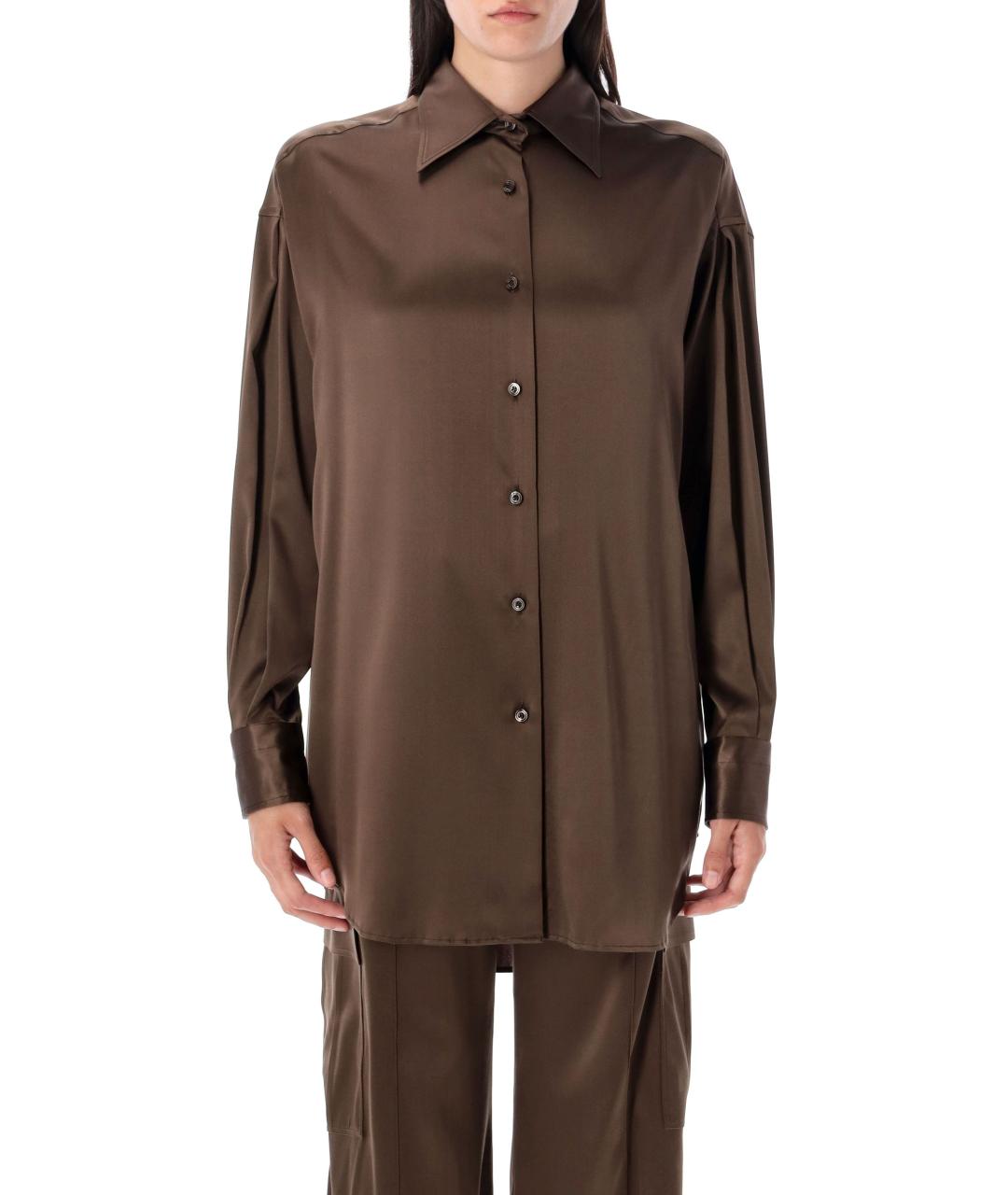 TOM FORD Коричневая шелковая рубашка, фото 1