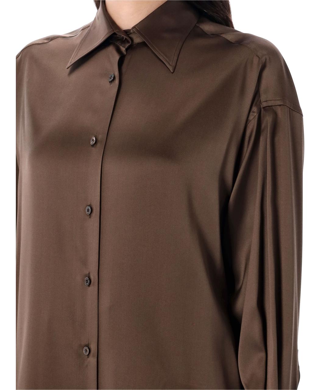 TOM FORD Коричневая шелковая рубашка, фото 3