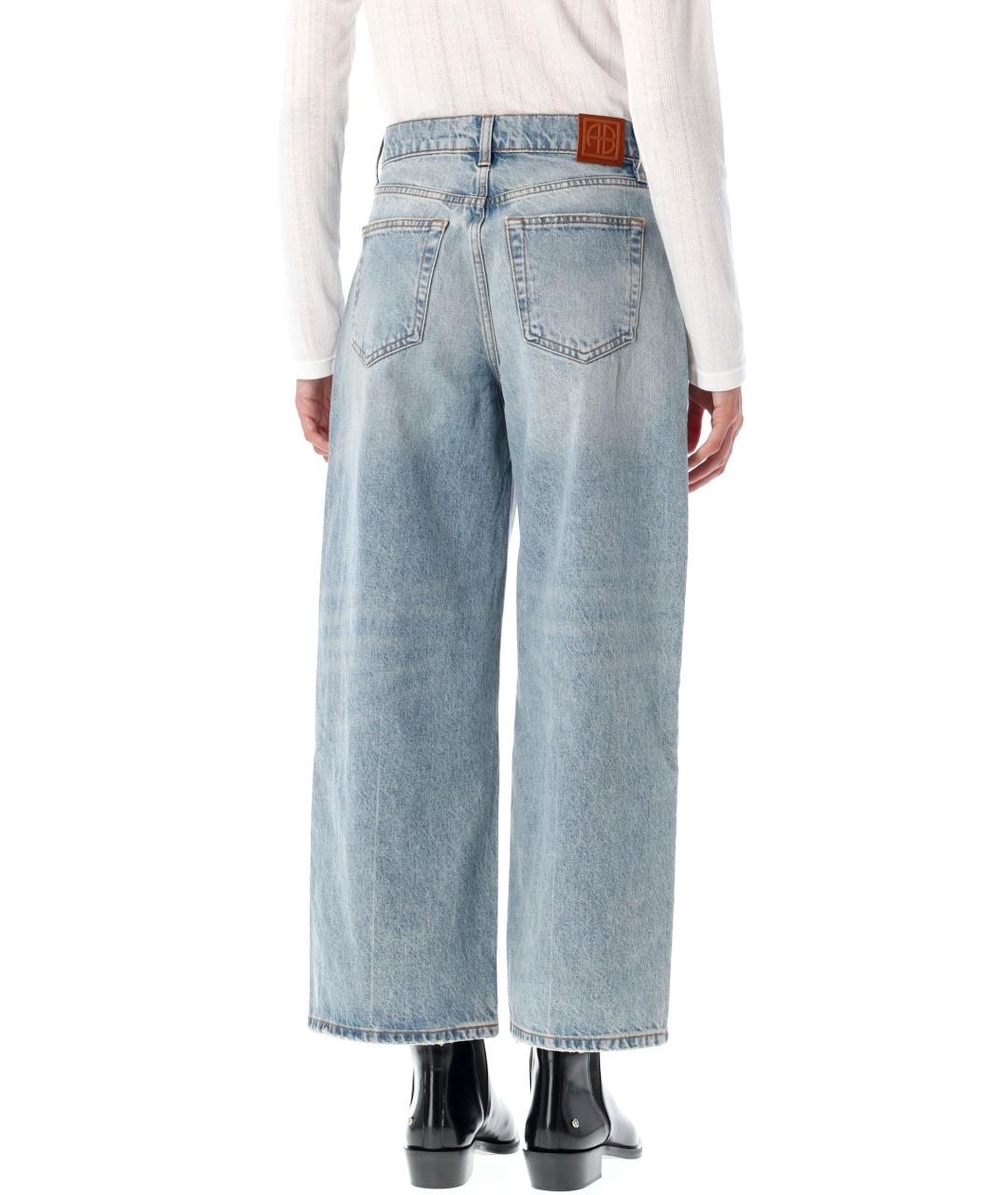 ANINE BING Голубые хлопковые прямые джинсы, фото 2