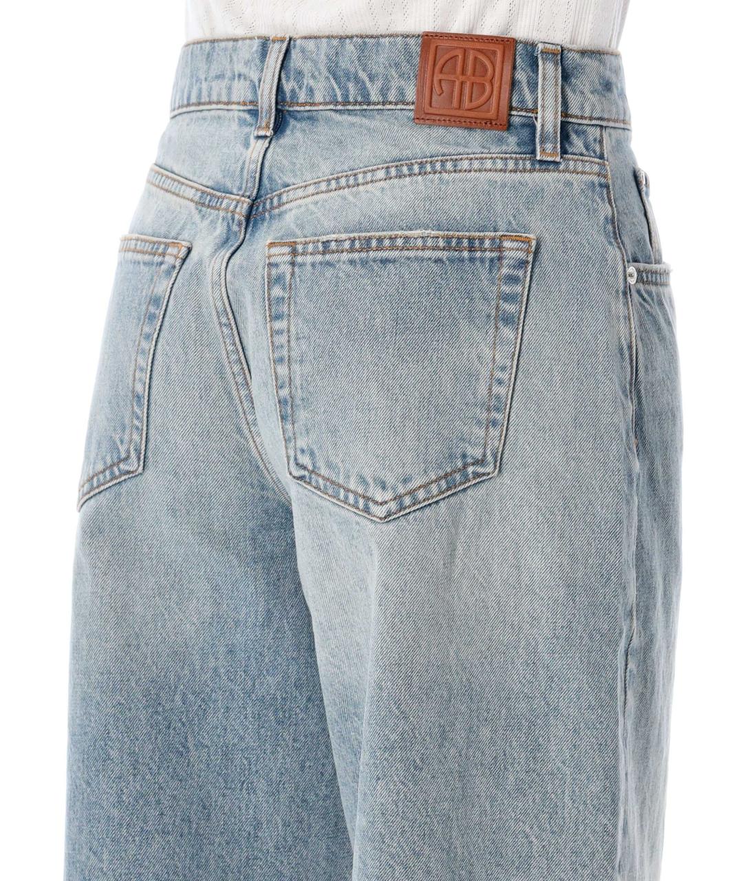 ANINE BING Голубые хлопковые прямые джинсы, фото 3