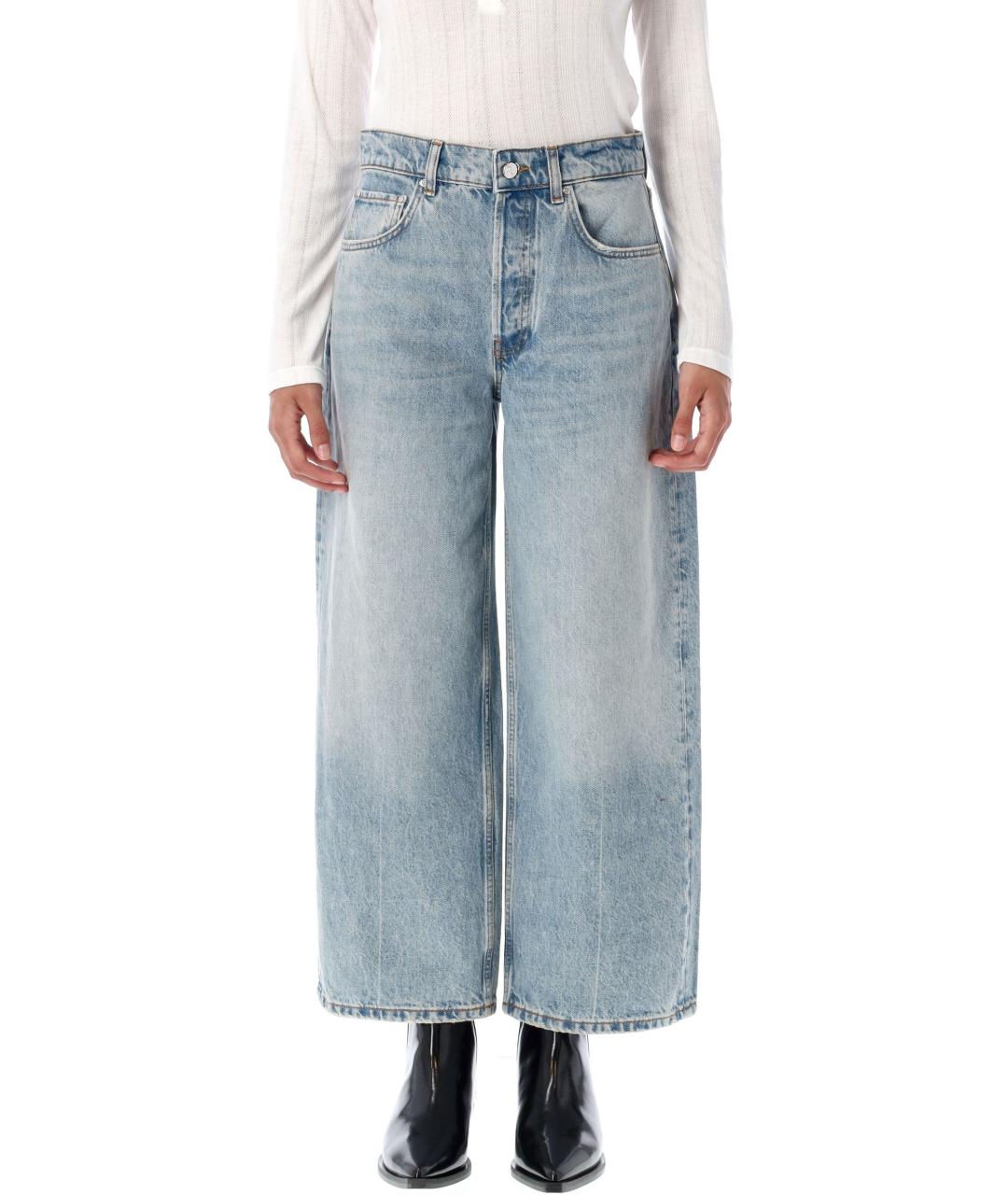 ANINE BING Голубые хлопковые прямые джинсы, фото 4