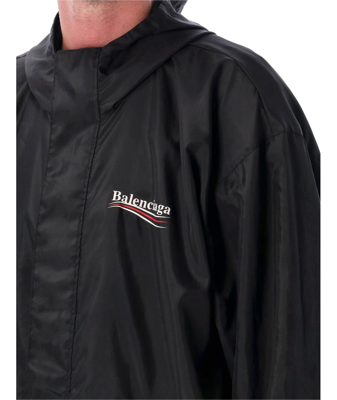 BALENCIAGA Черная полиэстеровая куртка, фото 4