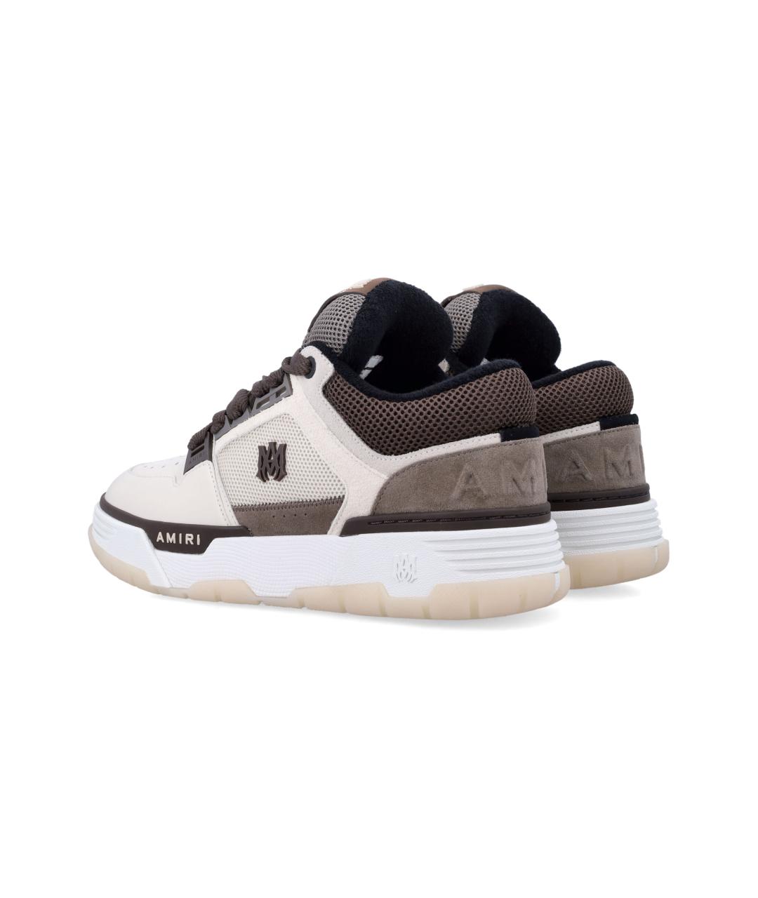 AMIRI Коричневые кожаные низкие кроссовки / кеды, фото 4
