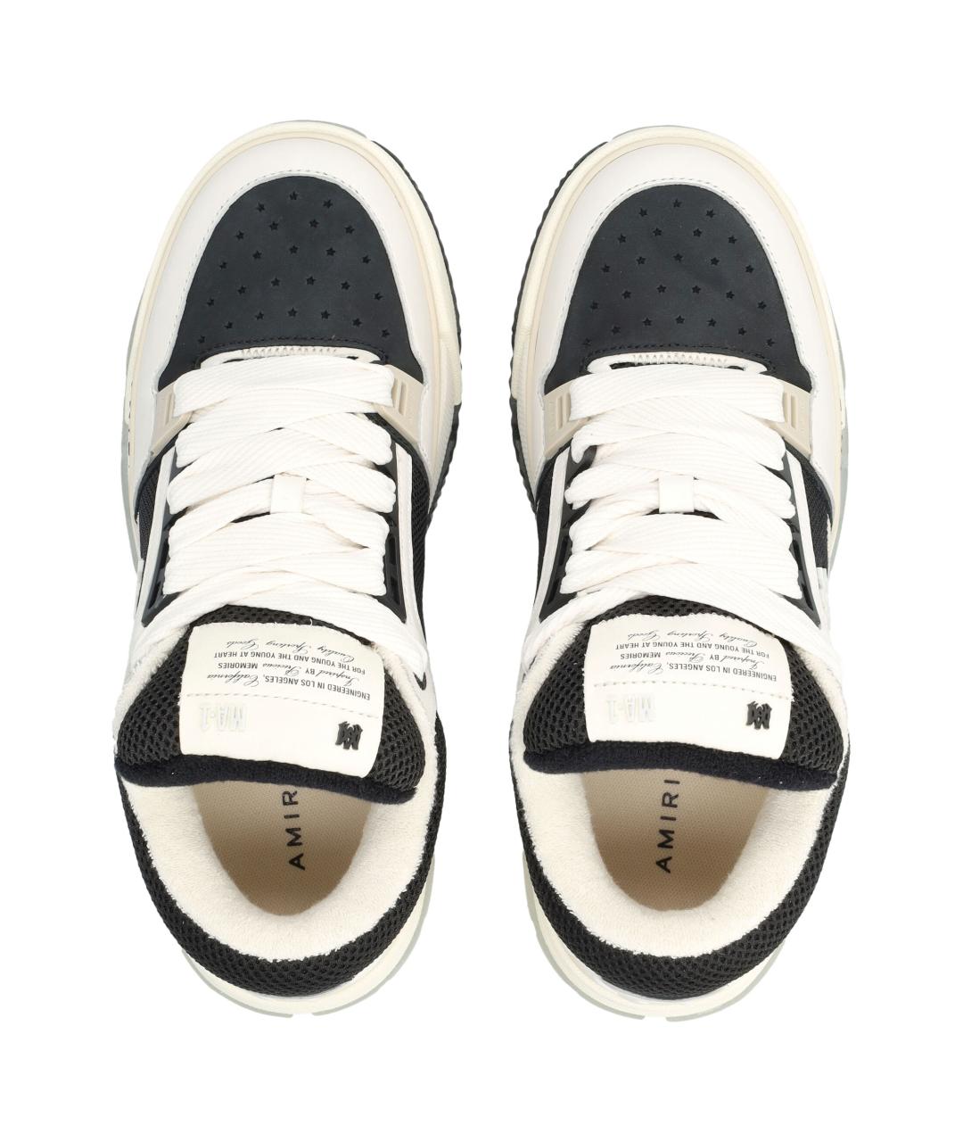 AMIRI Черные кожаные низкие кроссовки / кеды, фото 2