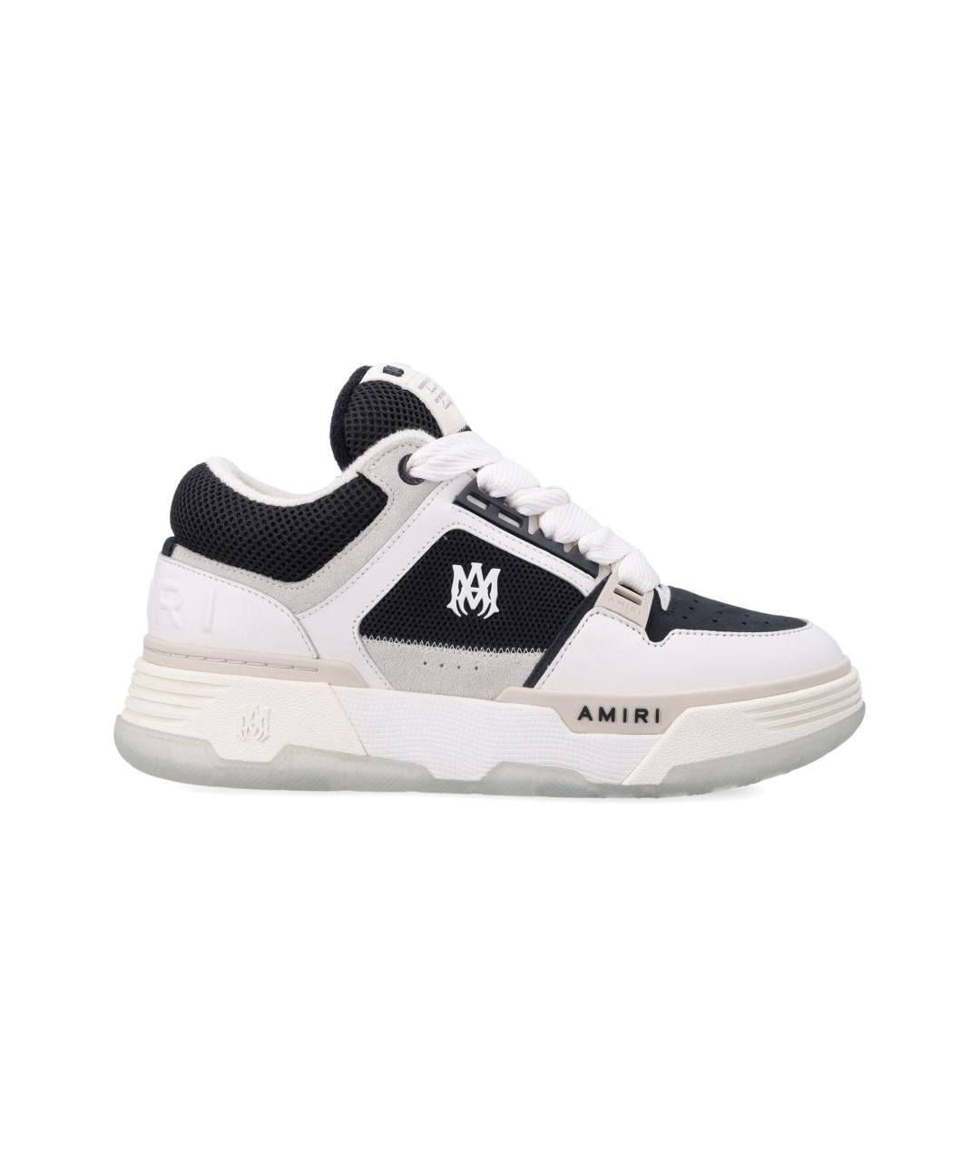 AMIRI Черные кожаные низкие кроссовки / кеды, фото 1