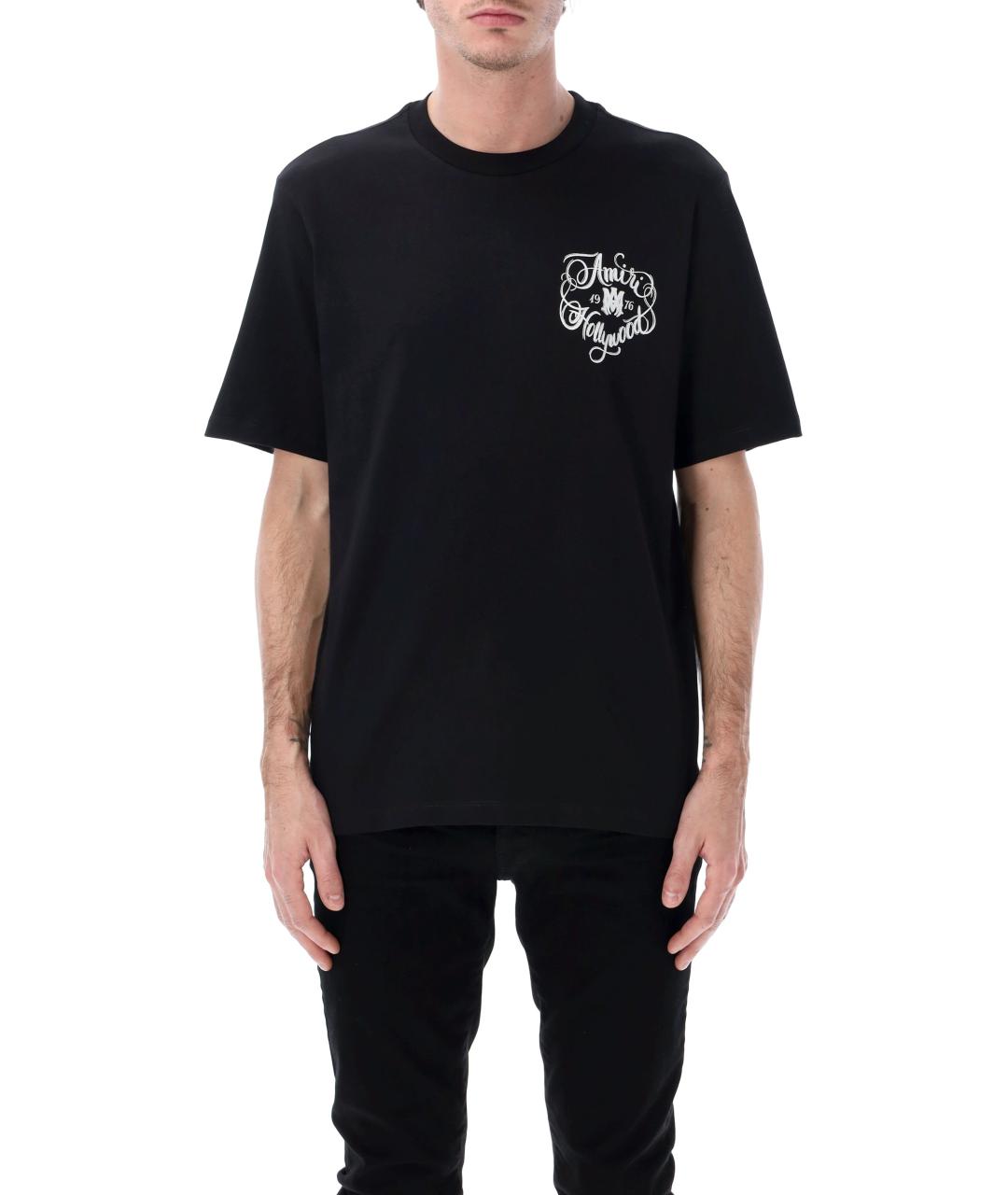 AMIRI Черная хлопковая футболка, фото 2