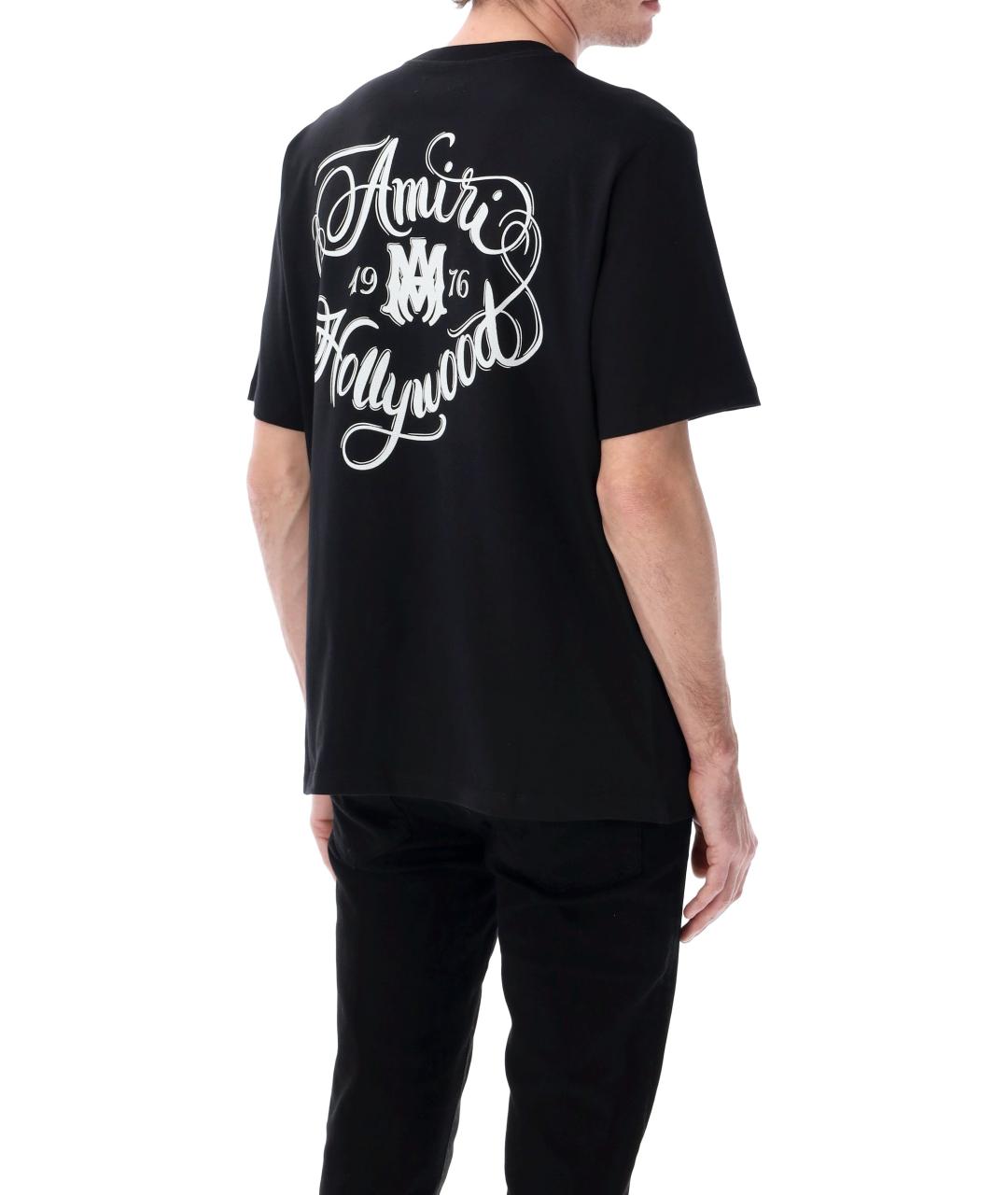 AMIRI Черная хлопковая футболка, фото 3