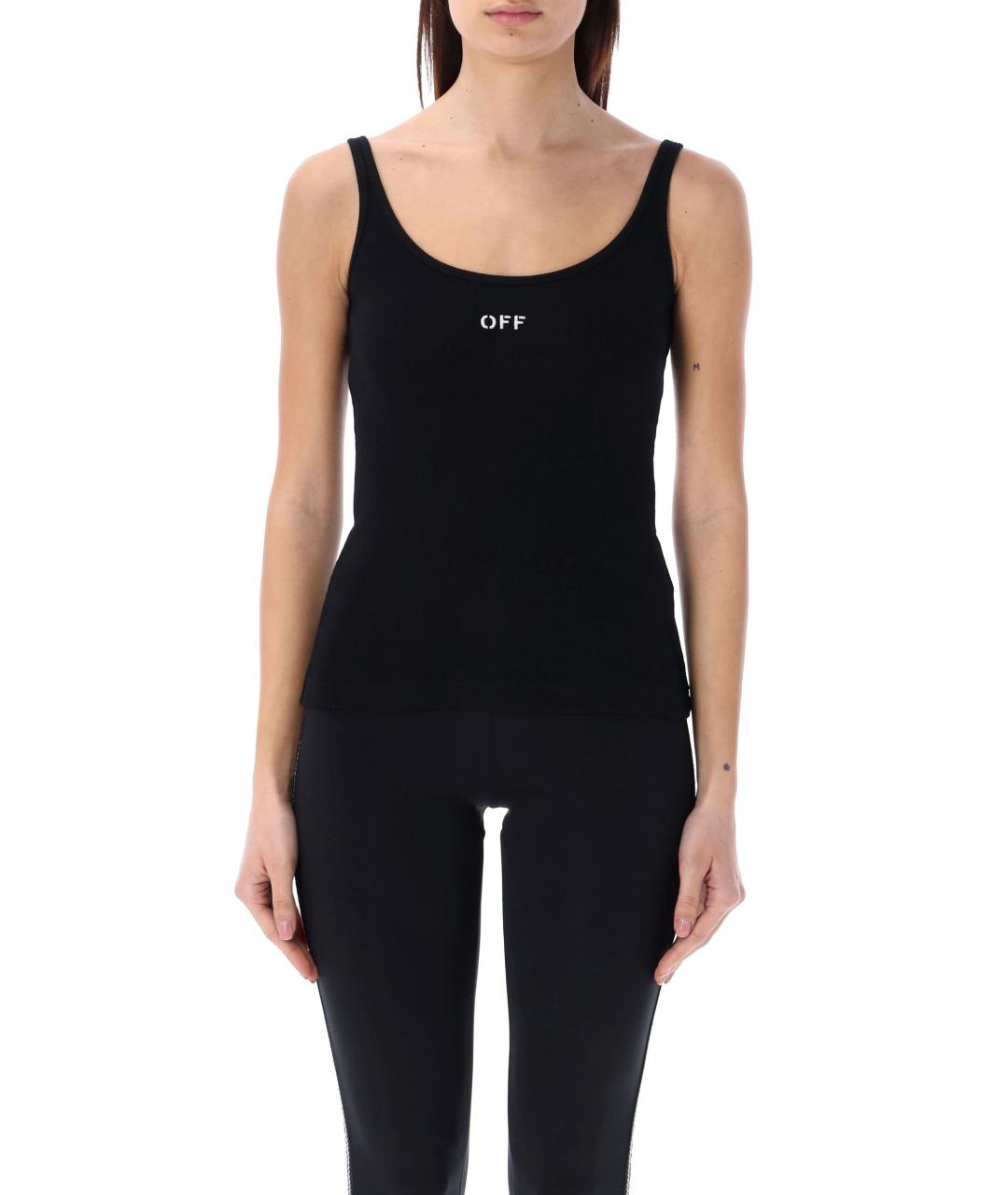 OFF-WHITE Черная хлопковая майка, фото 2