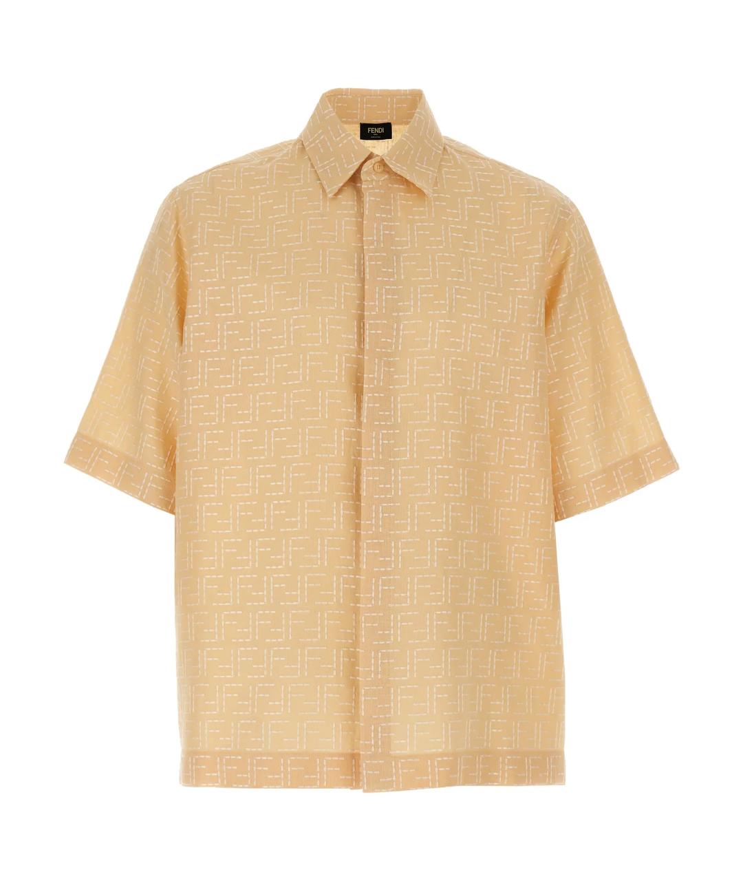 FENDI Бежевая льняная кэжуал рубашка, фото 1