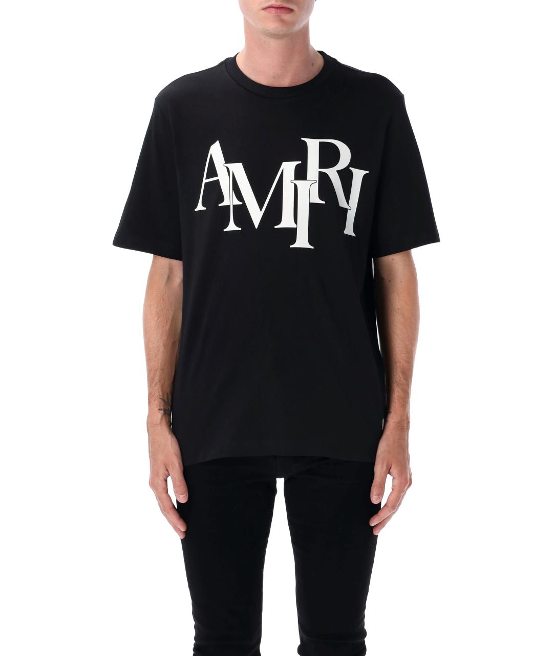 AMIRI Черная хлопковая футболка, фото 2