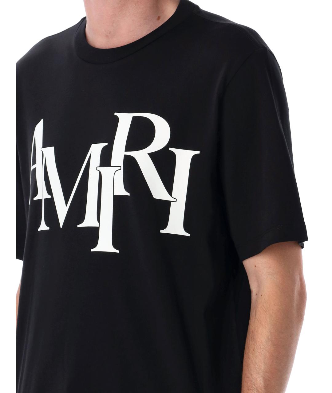 AMIRI Черная хлопковая футболка, фото 4