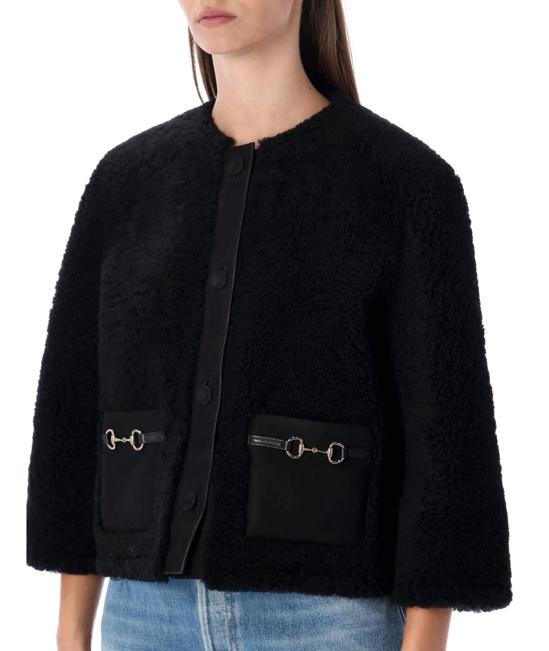 GUCCI Черное кожаное пальто, фото 4