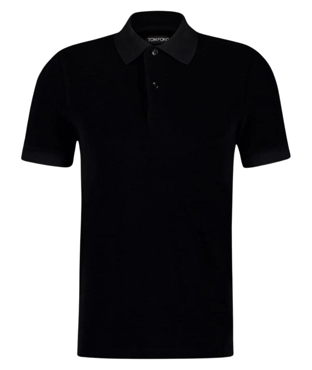 TOM FORD Черное хлопковое поло с коротким рукавом, фото 1