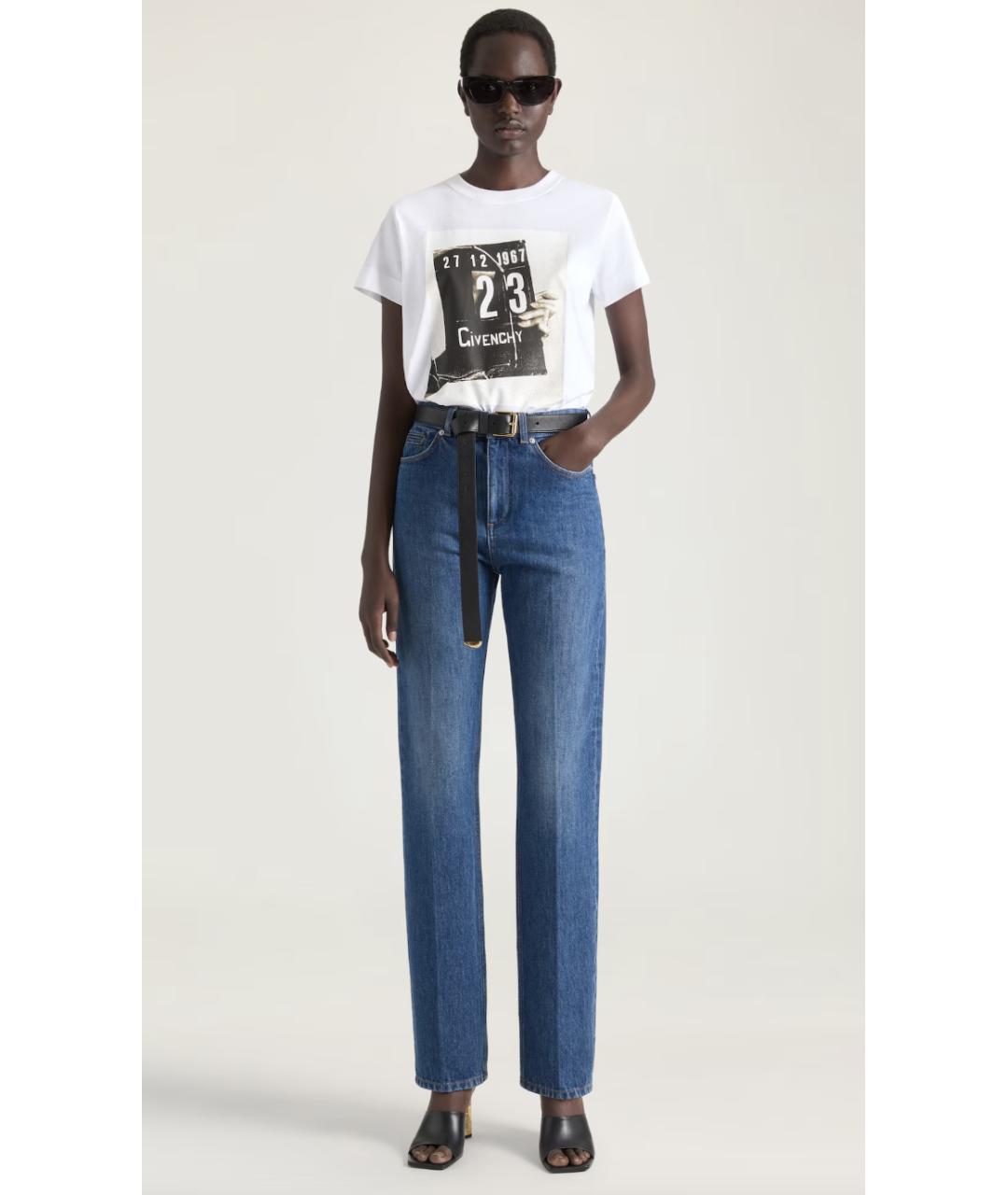 GIVENCHY Синие хлопковые прямые джинсы, фото 2