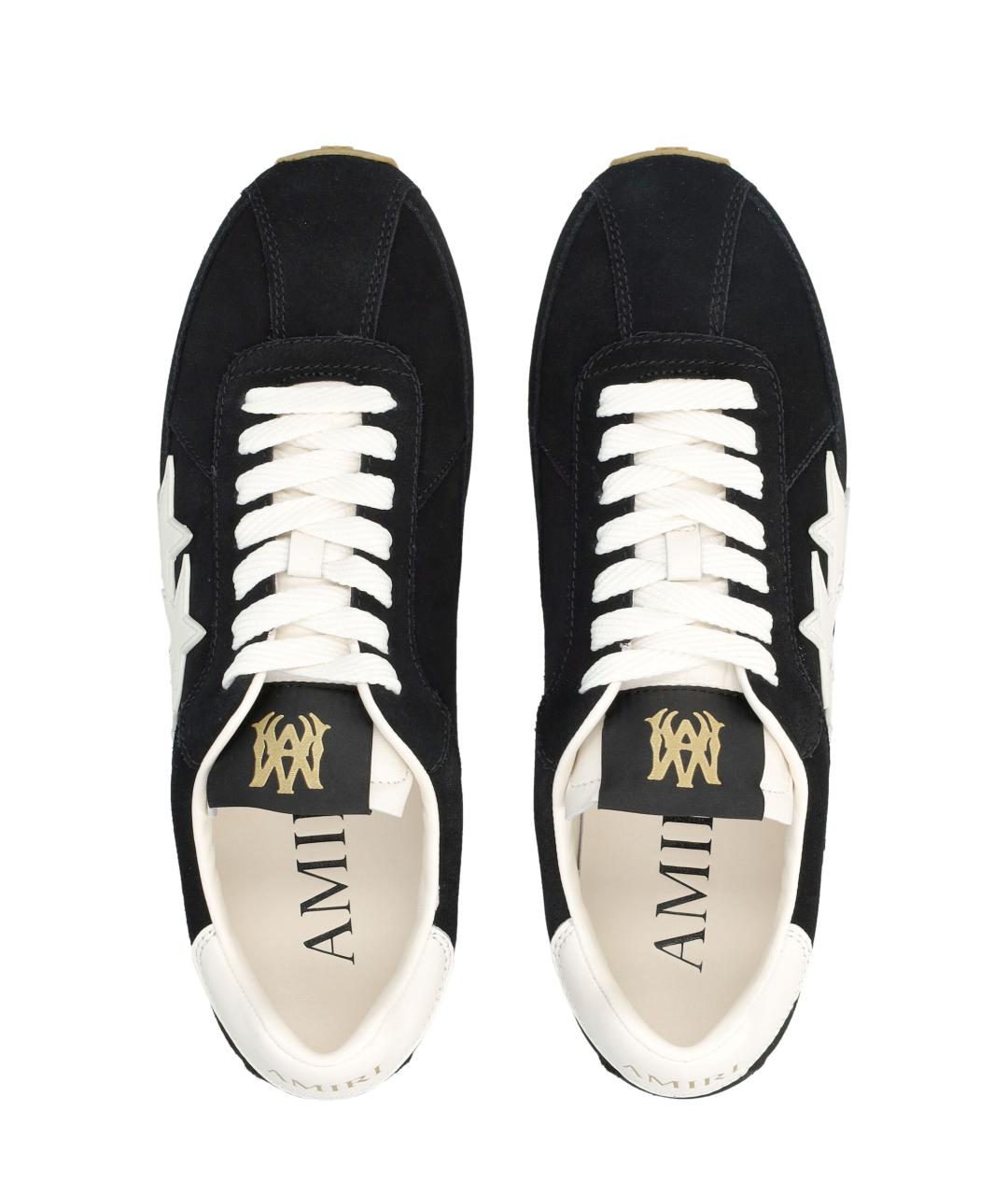AMIRI Черные кожаные низкие кроссовки / кеды, фото 2