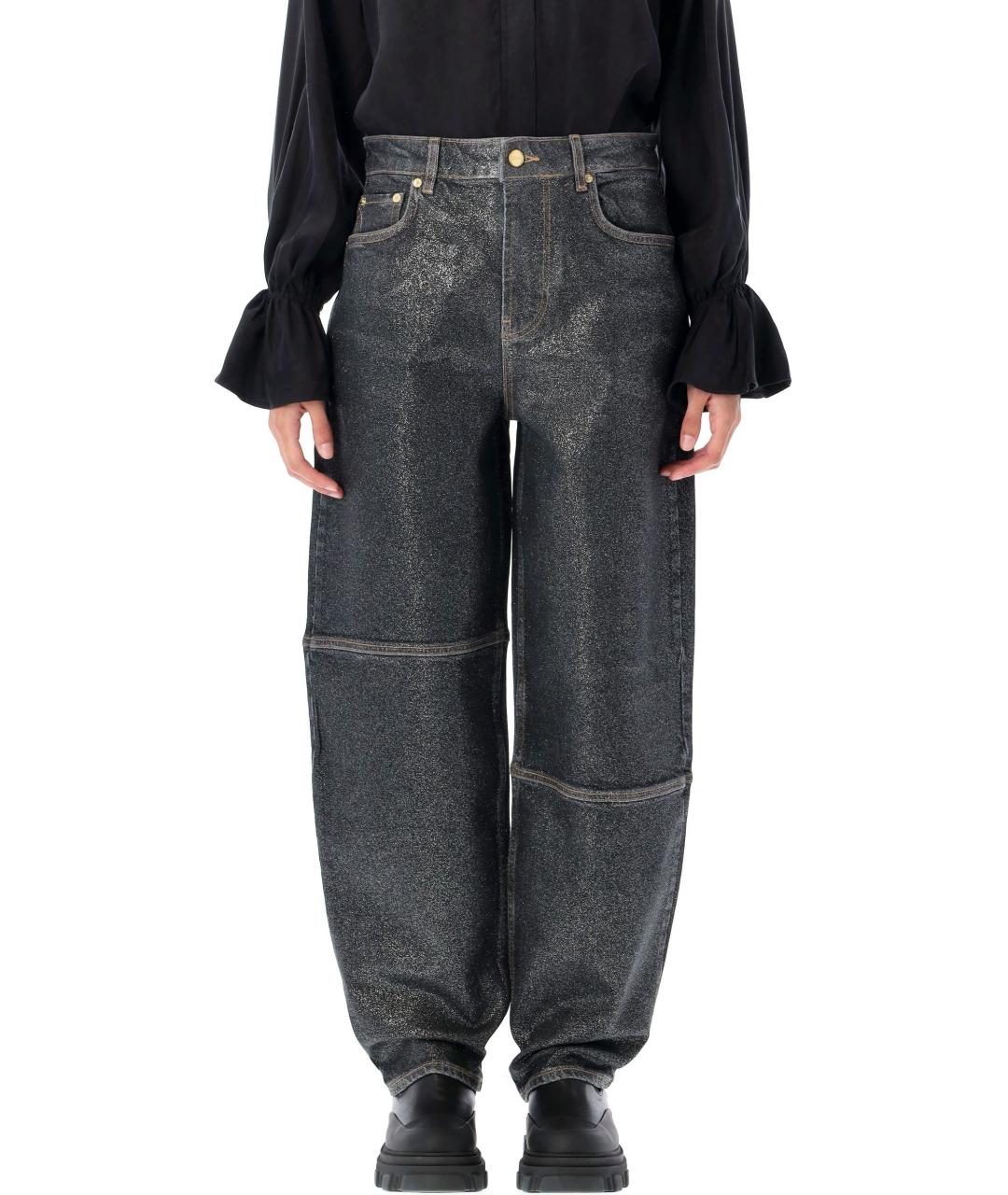 GANNI Серые хлопковые прямые джинсы, фото 2