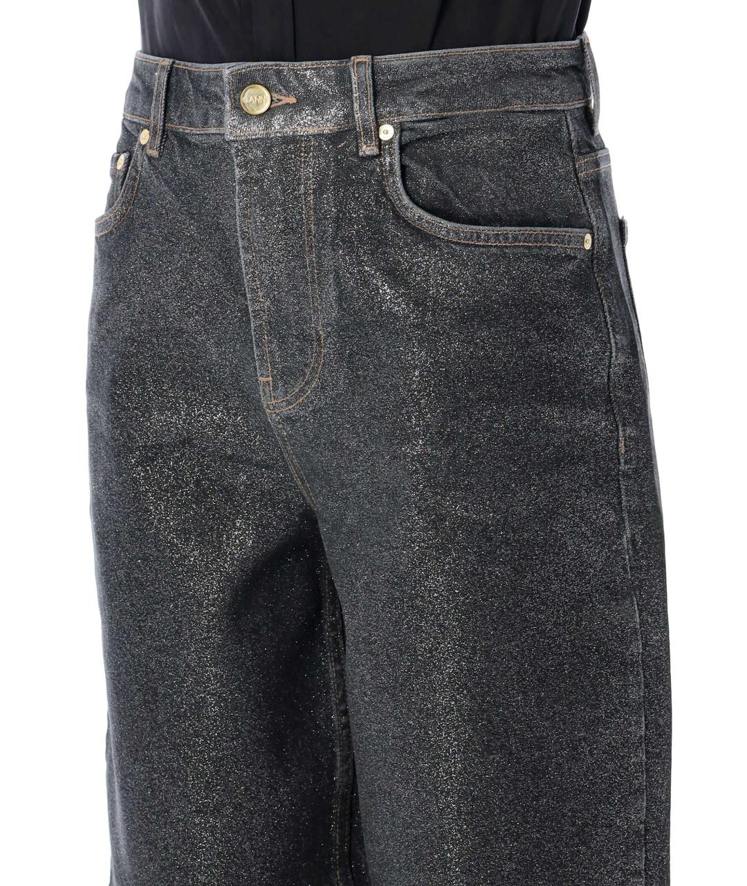 GANNI Серые хлопковые прямые джинсы, фото 4