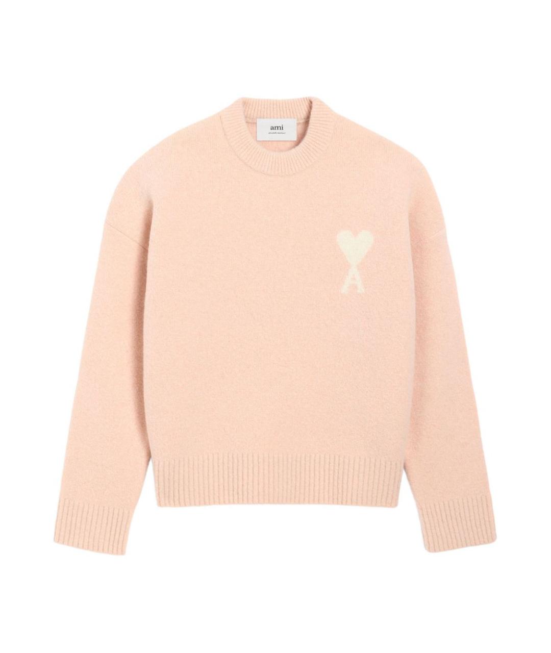 Ami Paris Розовый шерстяной джемпер / свитер, фото 1