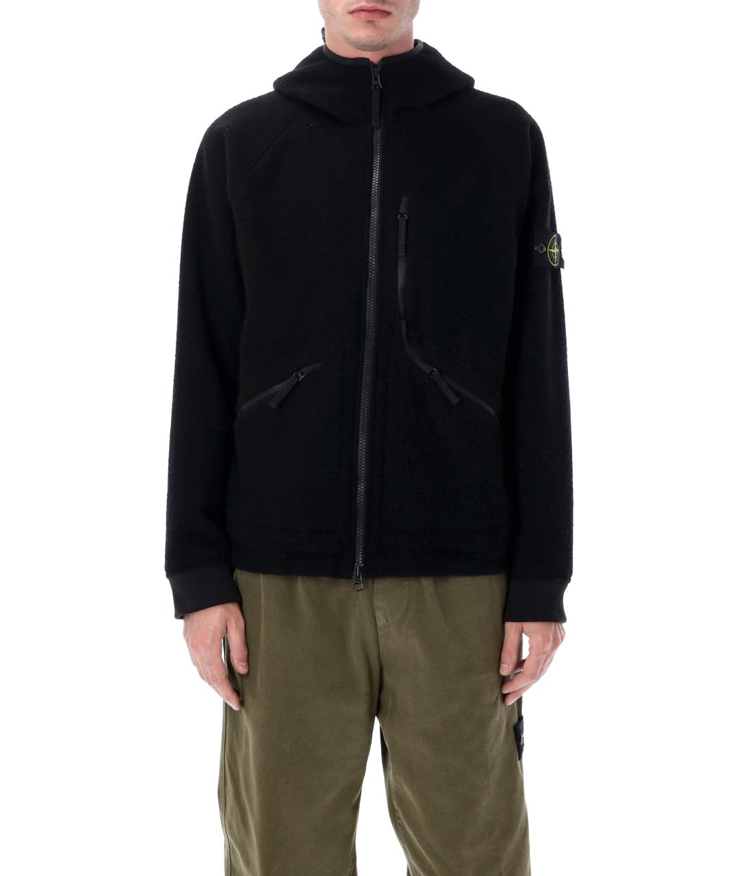 STONE ISLAND Черная шерстяная куртка, фото 4