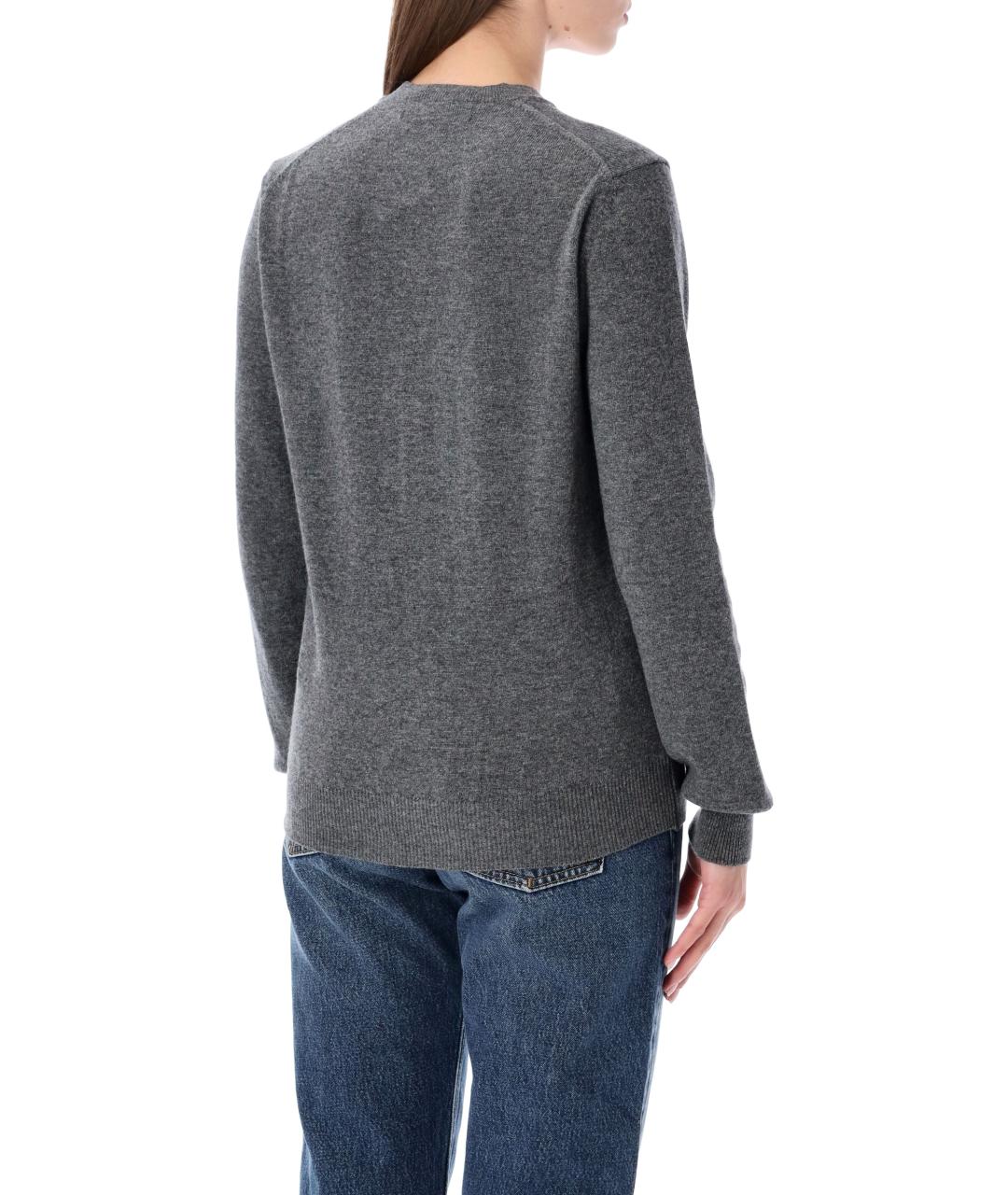 COMME DES GARÇONS PLAY Серый шерстяной кардиган, фото 3