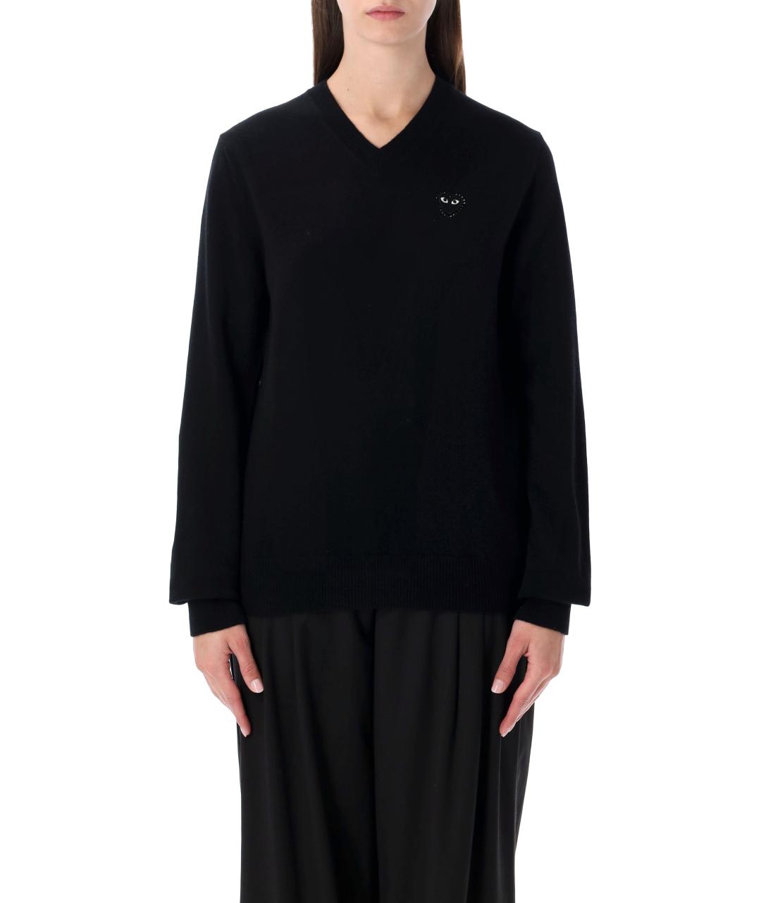 COMME DES GARÇONS PLAY Черный шерстяной джемпер / свитер, фото 1