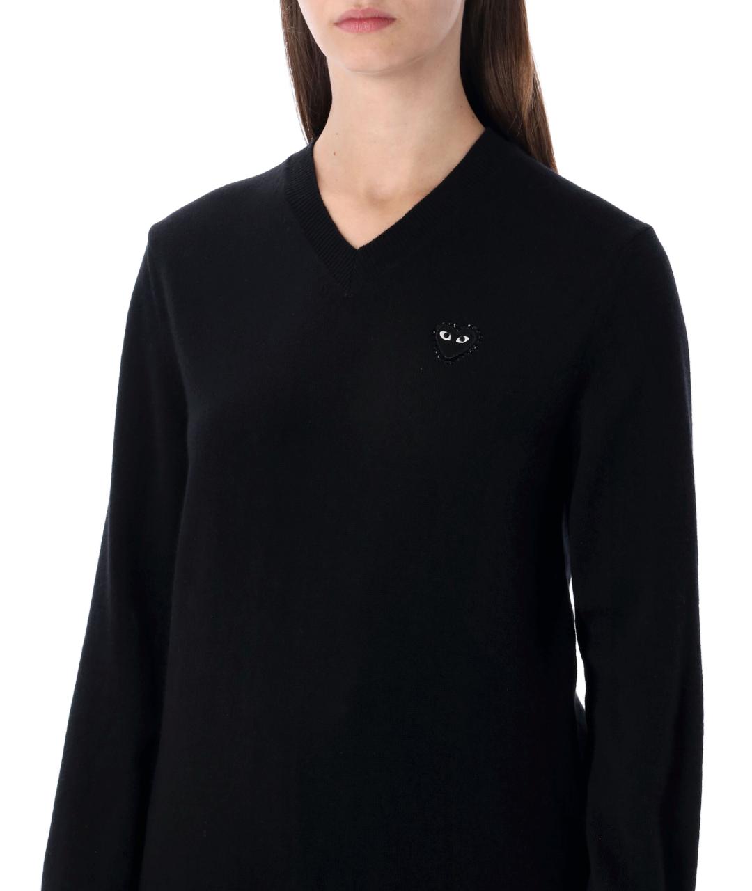 COMME DES GARÇONS PLAY Черный шерстяной джемпер / свитер, фото 3