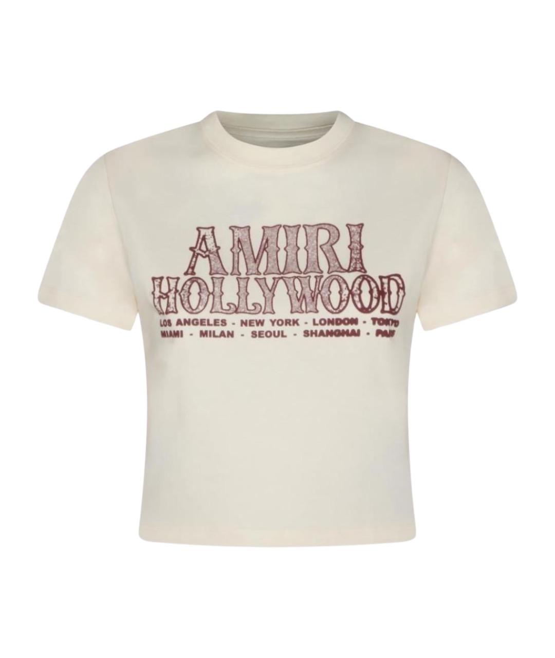 AMIRI Бежевая хлопковая футболка, фото 1