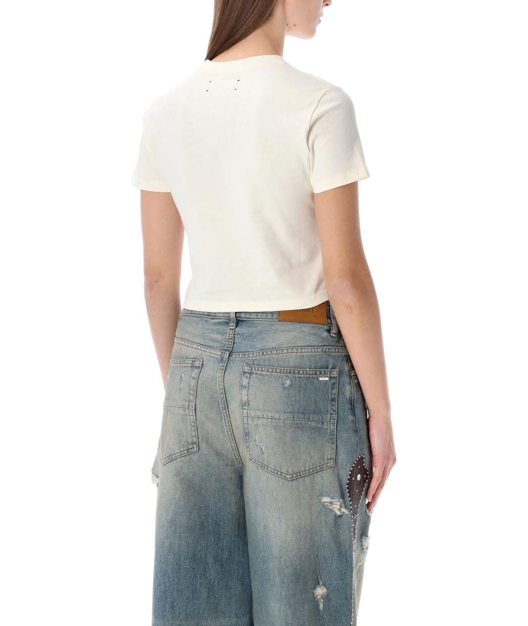 AMIRI Бежевая хлопковая футболка, фото 3