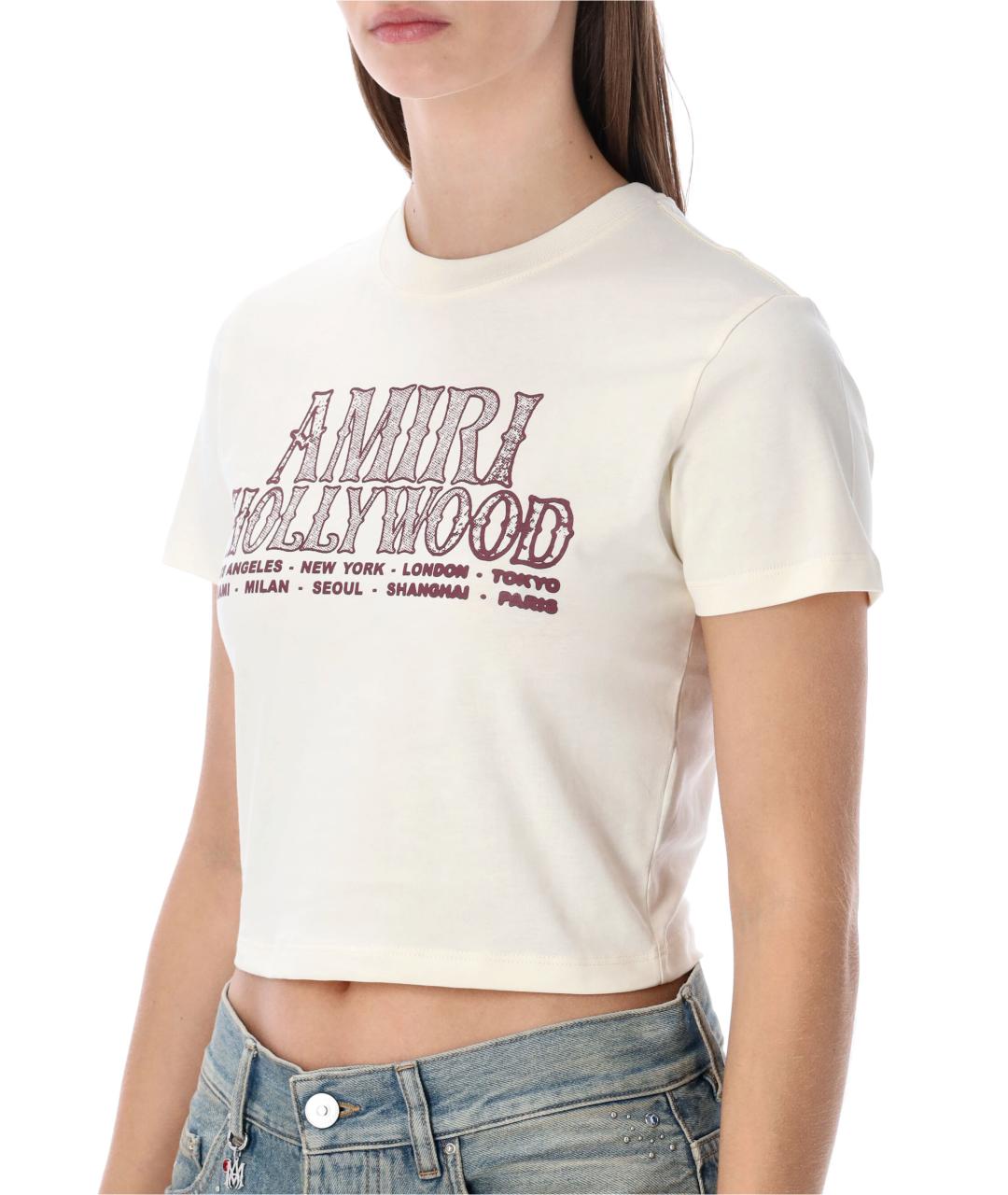 AMIRI Бежевая хлопковая футболка, фото 4