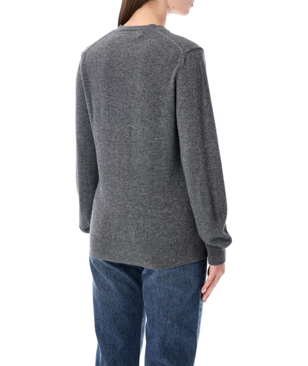 COMME DES GARÇONS PLAY Серый шерстяной джемпер / свитер, фото 3