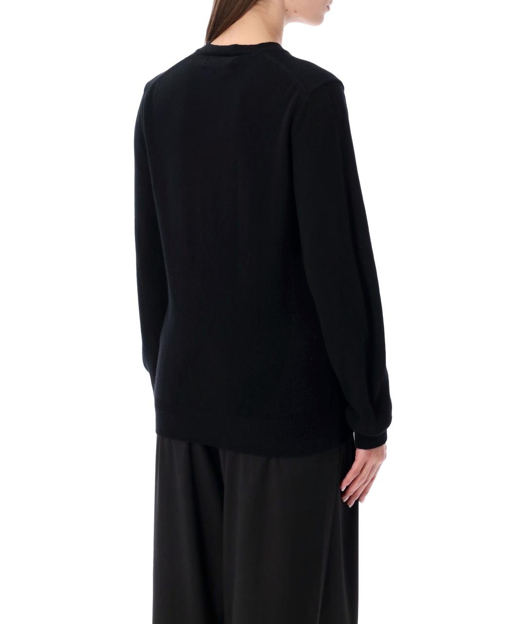COMME DES GARÇONS PLAY Черный шерстяной джемпер / свитер, фото 3