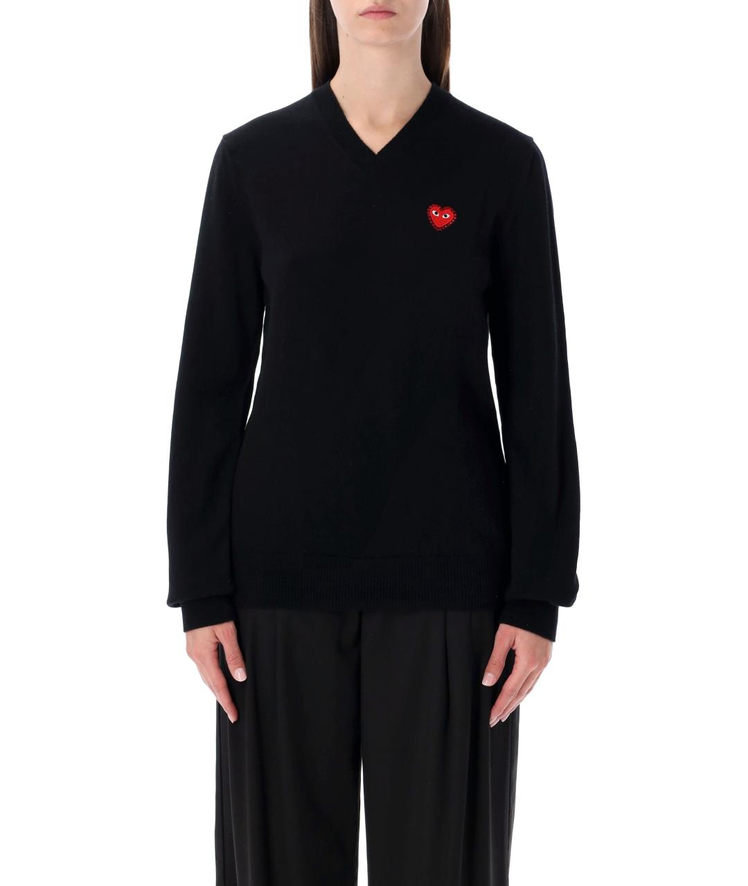 COMME DES GARÇONS PLAY Черный шерстяной джемпер / свитер, фото 2