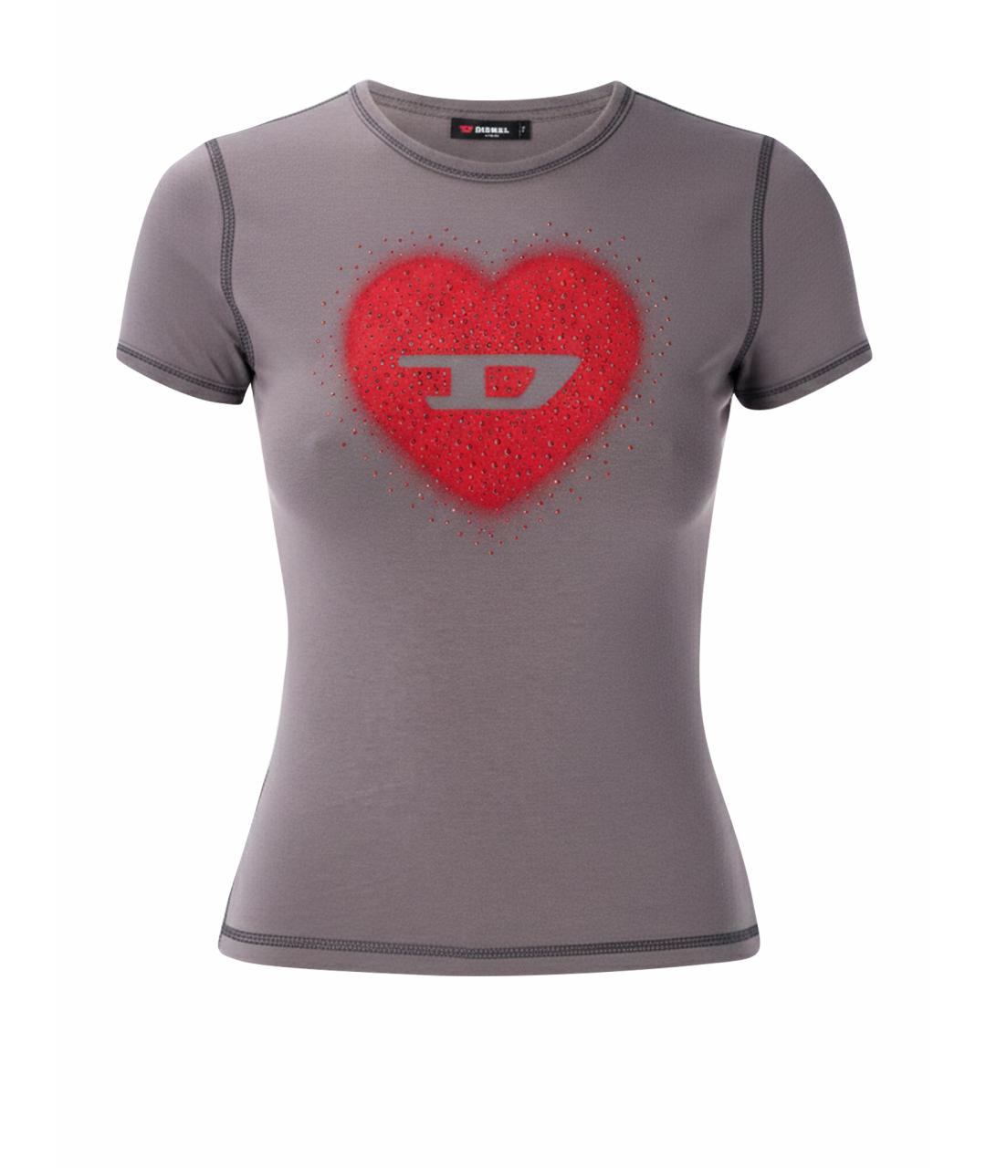 DIESEL Серая хлопковая футболка, фото 1