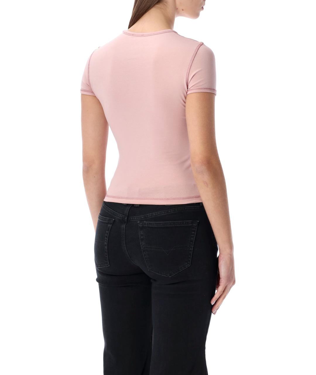 DIESEL Розовая хлопковая футболка, фото 3