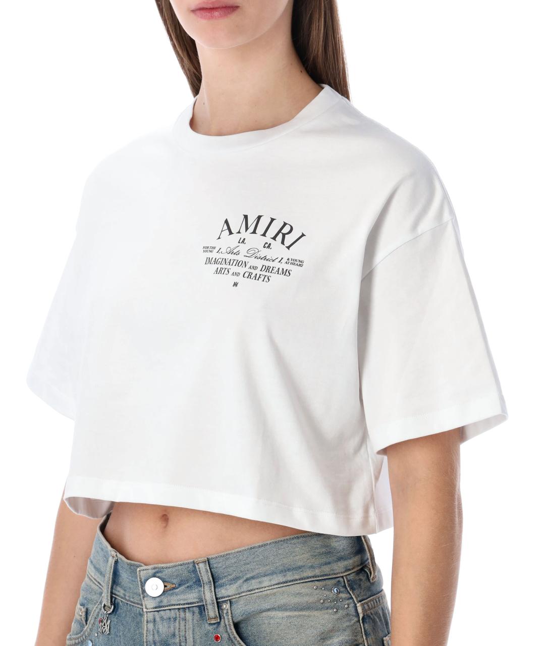 AMIRI Белая хлопковая футболка, фото 4
