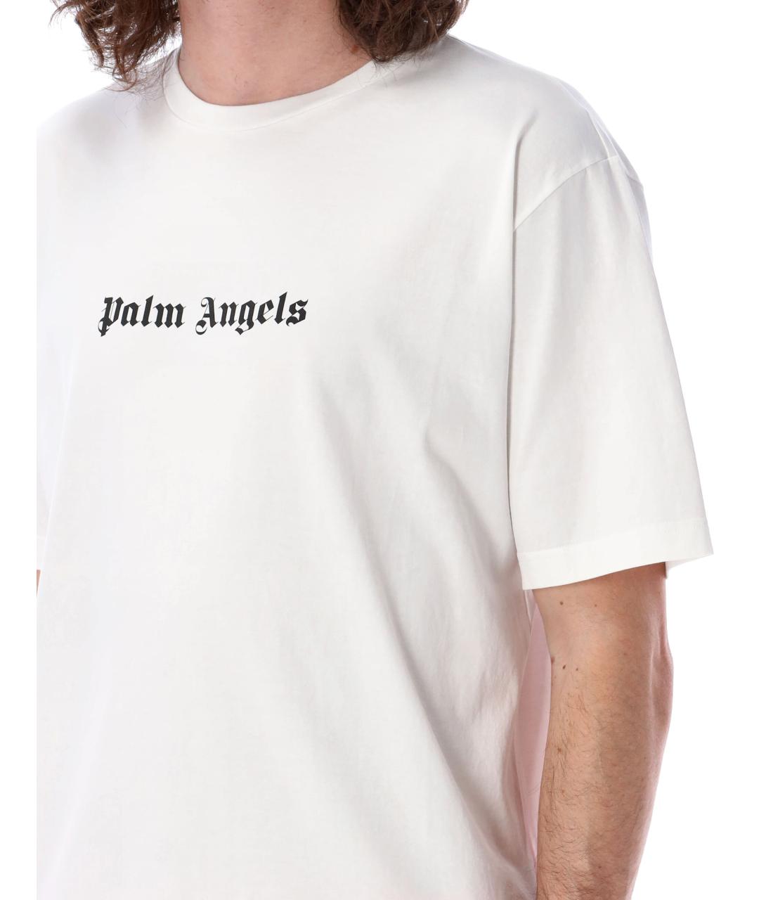 PALM ANGELS Белая хлопковая футболка, фото 4