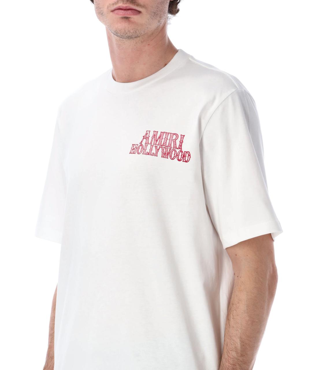 AMIRI Белая хлопковая футболка, фото 4