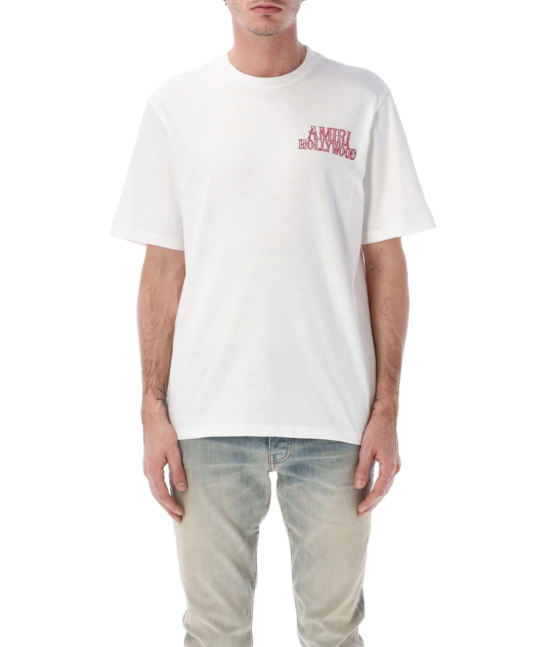 AMIRI Белая хлопковая футболка, фото 2