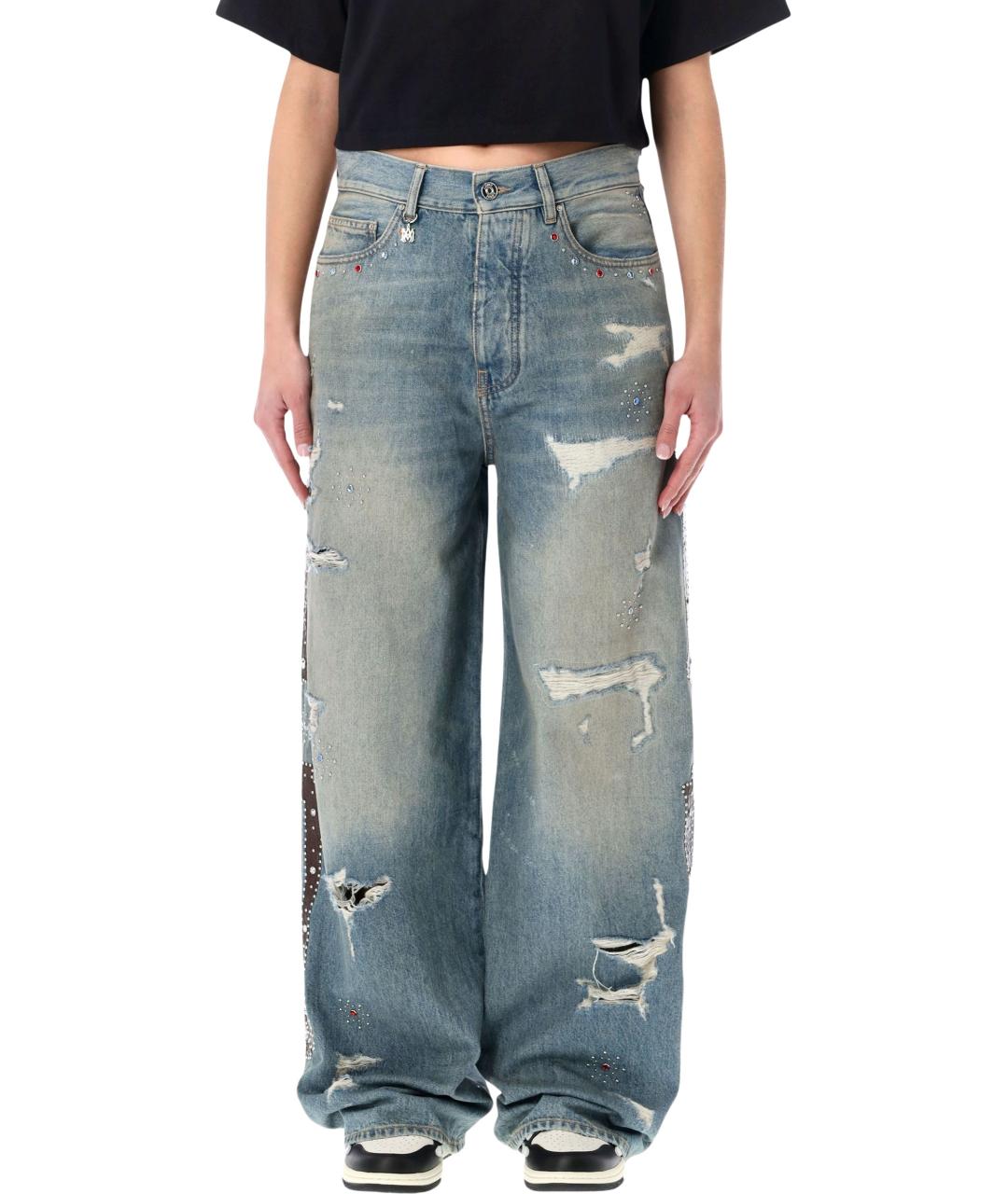 AMIRI Синие хлопковые прямые джинсы, фото 1