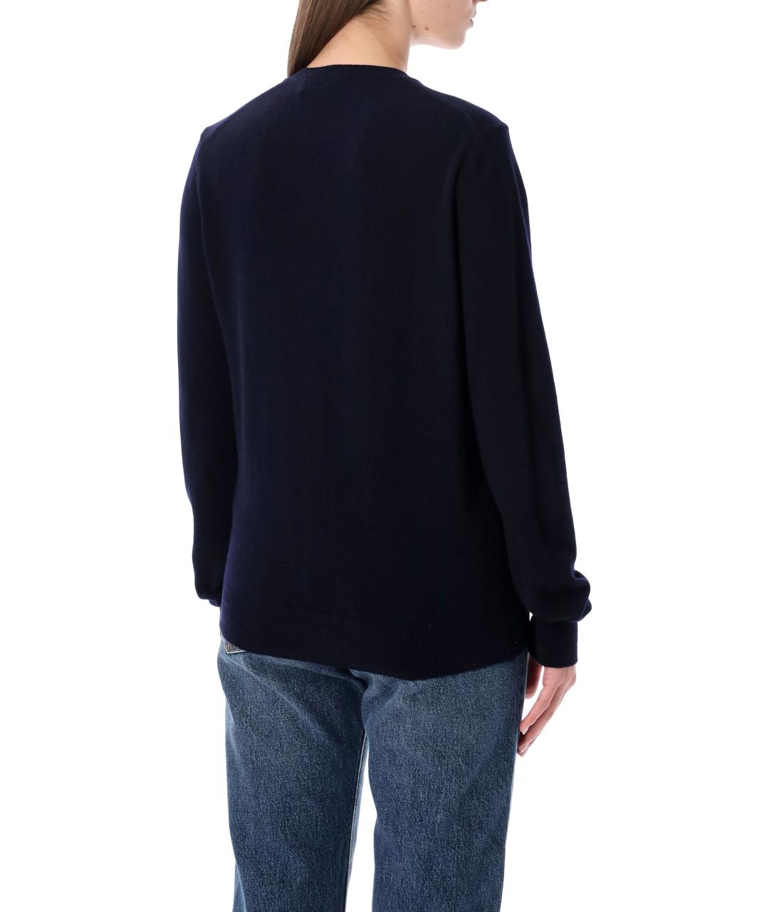 COMME DES GARÇONS PLAY Темно-синий шерстяной кардиган, фото 3