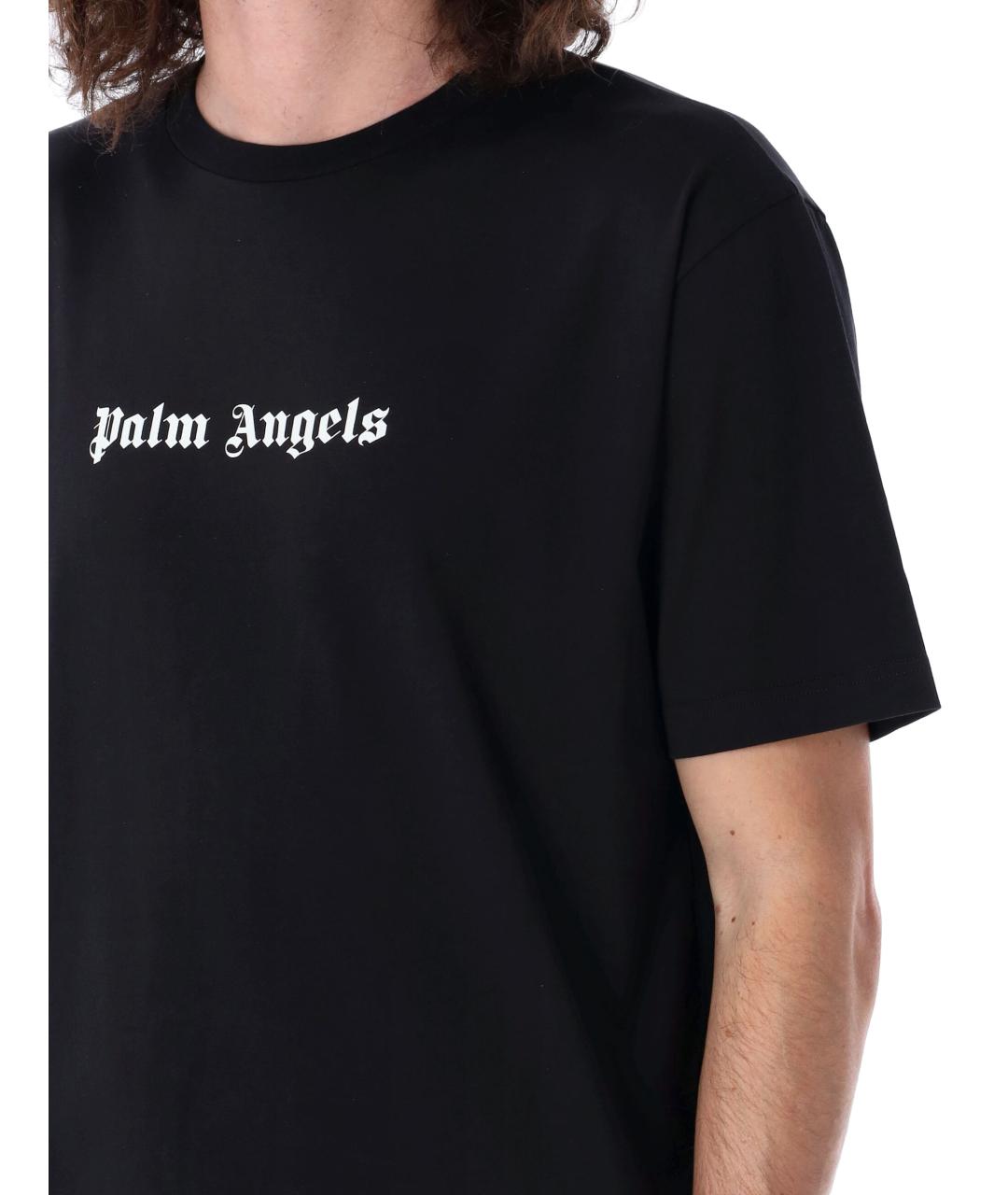 PALM ANGELS Черная хлопковая футболка, фото 3